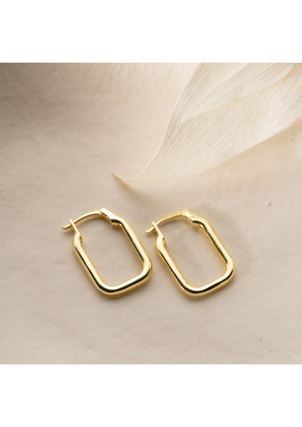 925 Ayar Gümüş Bombeli Dikdörtgen Küpe fırsatları