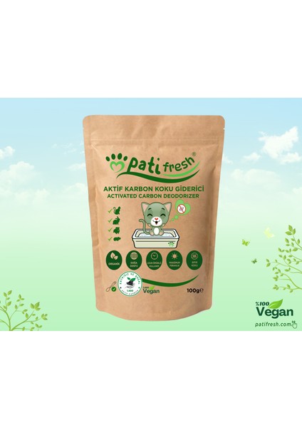 Doğal Aktif Karbon Kedi Kumu Koku Giderici 100 gr
