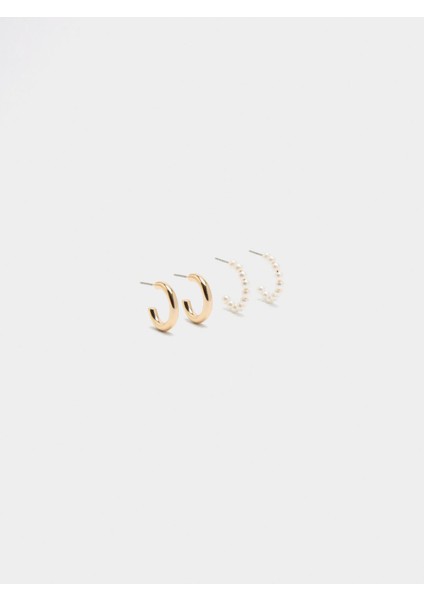 Inci Görünümlü Küpe Seti