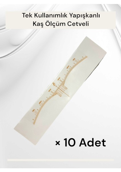 Tek Kullanımlık Yapışkanlı Kaş Ölçüm Cetveli 20 Adet, Hassas ve Kolay Kullanım