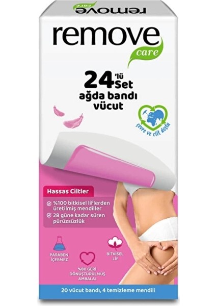 Hassas Ciltler Için 24'lü Ağda Bandı, Pürüzsüz ve Rahat Kullanım Sağlar