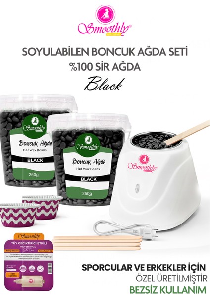 Iki Set Siyah Boncuk Ağda, Isıtıcı ve Losyon ile Ağda Keyfi