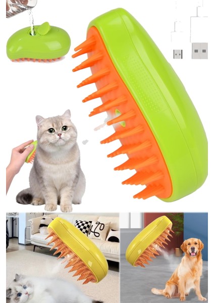 3 In 1 Buharlı Kedi ve Köpek Tüy Fırçası, Epilasyon ve Temizlik Aracı