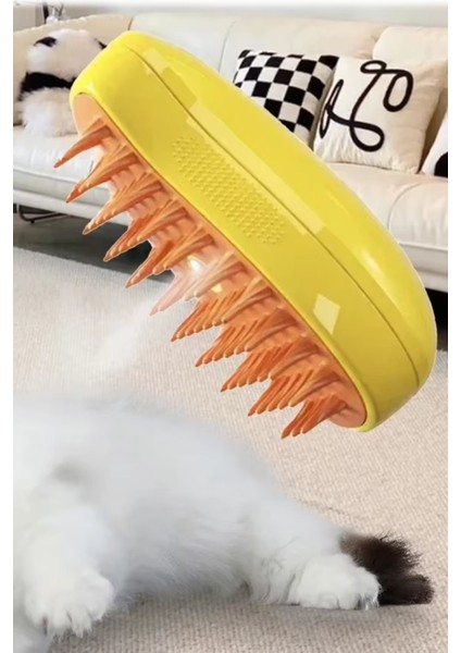3 In 1 Buharlı Kedi ve Köpek Tüy Fırçası, Epilasyon ve Temizlik Aracı