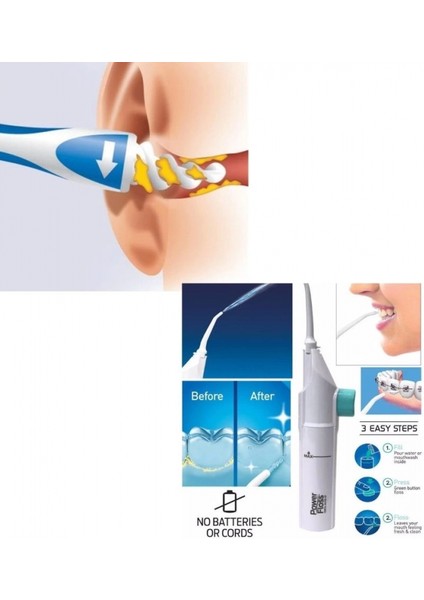 Kulak Temizleme Ve Power Floss Diş Temizleme Seti | Mekanik Ağız Bakımı fiyatları