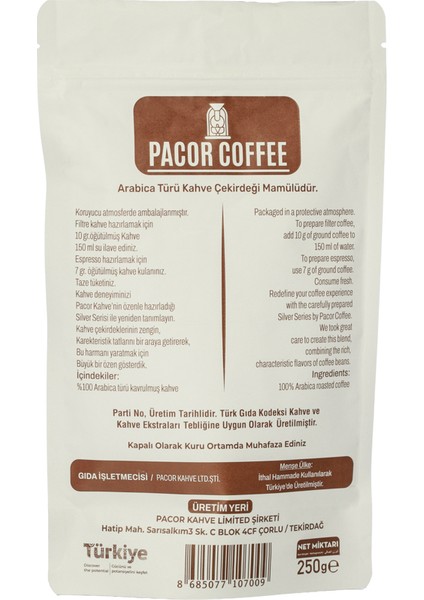 Sılver Serıes Öğütülmüş Kahve - 250G fiyatları