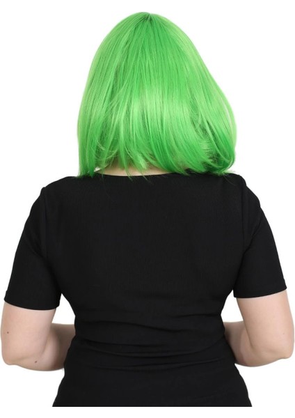Küt Kahküllü Fiber Sentetik Peruk - Neon Yeşil fırsatları