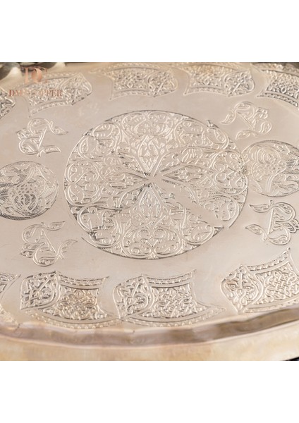 Dmt Gaziantep Bakır 34,5 cm Osmanlı El Işi Sunum Tepsi Kına Tepsisi 34.5CMX21.5CM fırsatları