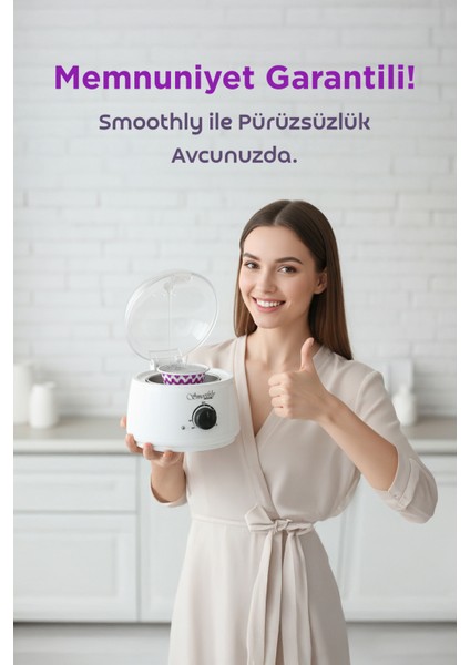 Tüm Vücut Ağda Seti, Ağda Makinesi ve Yağı ile Pürüzsüz Cilt