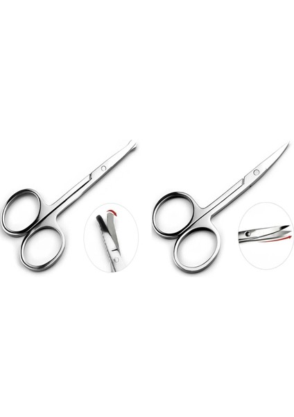 Paslanmaz Çelik Kaş ve Burun Kılı Kesme Makası Takımı