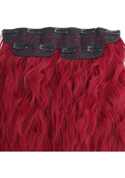 Fiber Sentetik Kabarık Dalgalı Yarım Ay + 2 Yan Çıt Çıt - Kızıl modelleri