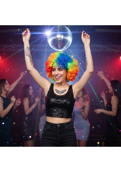 Animasyon Parti ve Palyaço Peruğu - Renkli