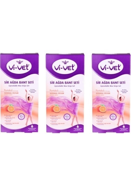 Portakal Kokulu 3'lü Ağda Bant Seti, Doğal ve Etkili Cilt Bakımı Için Ideal