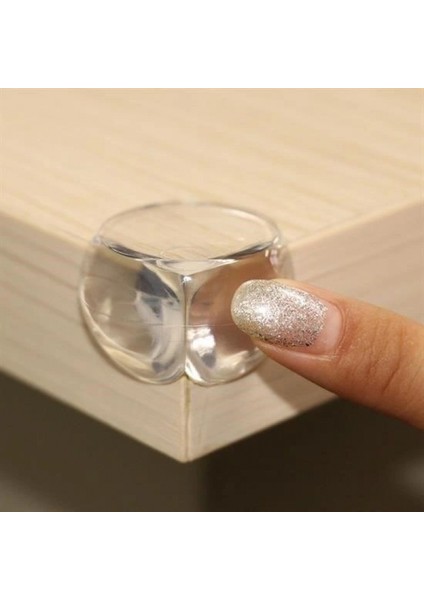 Bebek Çocuk Yumuşak ve Esnek Dairesel Şeffaf Yapışkanlı Güvenlik Köşe Koruyucu (4 Adet) indirimleri