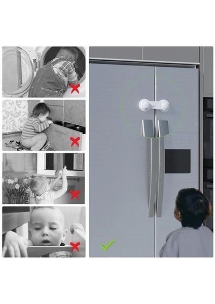 Bebek Çocuk Güvenliği Çekmece ve Dolap Için Kendiliğinde Yapışkanlı Vidasız Kapak Kilidi fırsatları