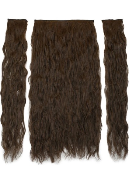 Fiber Sentetik Kabarık Dalgalı Yarım Ay + 2 Yan Çıt Çıt - Açık Kahve fiyatları