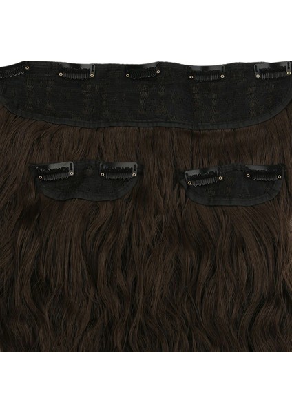 Fiber Sentetik Kabarık Dalgalı Yarım Ay + 2 Yan Çıt Çıt - Açık Kahve modelleri