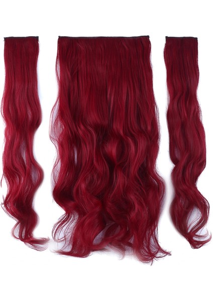 Fiber Sentetik Dalgalı Yarım Ay + 2 Yan Çıt Çıt - Kızıl fiyatları