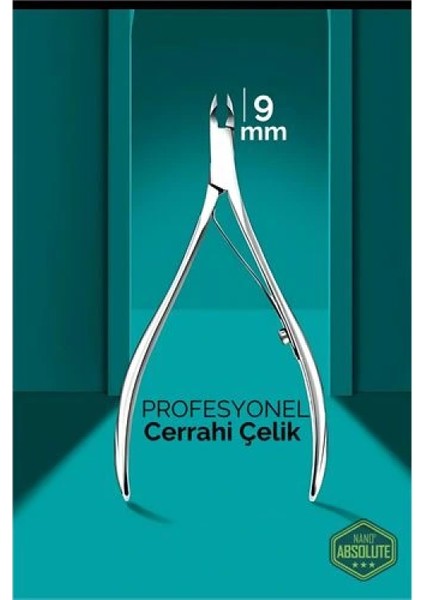 Modacar 9 mm Manikür Pedikür Makası - Et Makası - Kütikül Temizleyici Pens Profesyonel Cerrahi Çelik