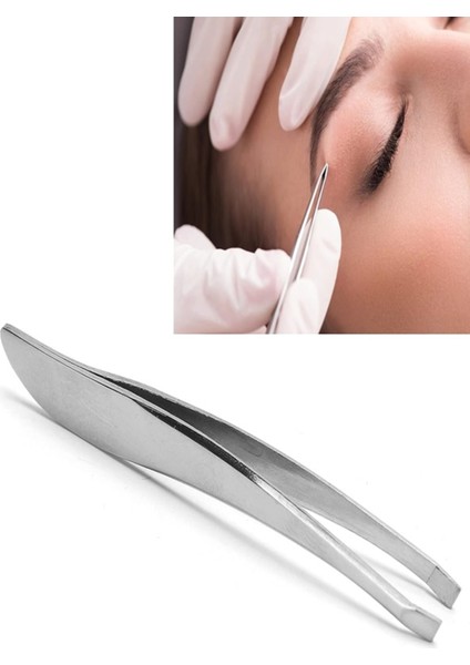 Lazerli Kavisli Ince Çelik Cımbız, Tüy ve Kıl Alma Için Ideal, Dayanıklı ve Hassas Kullanım