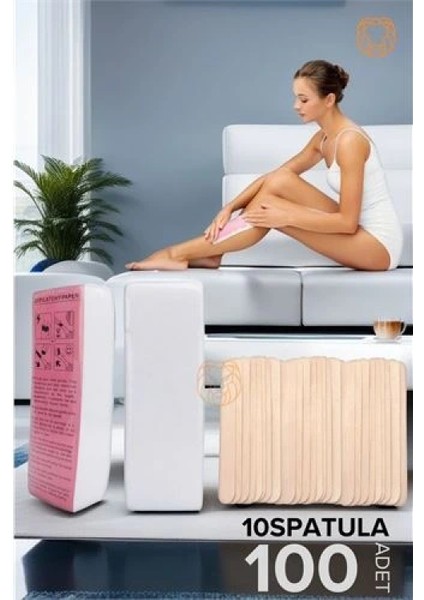 Modacar 100'lü Ağda Bezi Seti + Spatula | Her Bölgeye Uyumlu | Evde Pratik Tüy Alma İçin fiyatları