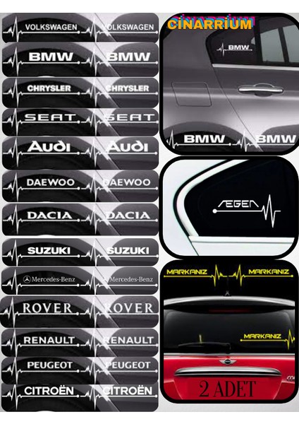 Volvo Xc 40 Için Lüks Aksesuar Oto Ritim Kaliteli Sticker 2 Adet 20*9 cm