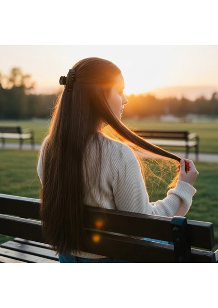 Fiber Sentetik Düz 8 Parça Çıt Çıt - Kahve Karamel