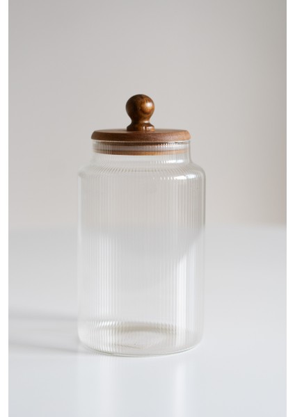 Ball Büyük Boy Akasya Kapaklı Kavanoz (1700 ml )