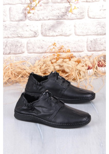 42613 Lastikli Comfort Rahat Esnek Hakiki Deri Erkek Ayakkabı