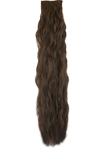 Fiber Sentetik Kabarık Dalgalı 8 Parça Çıt Çıt - Açık Kahve fiyatları