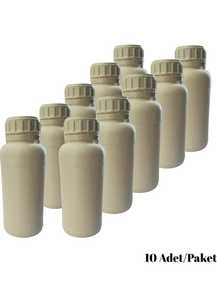 Numune Şişe 500 ml Yuvarlak Beyaz Plastik 10 Adet Yüksek Kalite Hdpe