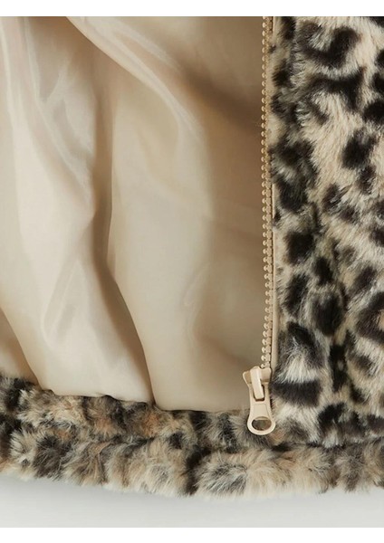 Leopar Desenli Kız Çocuk Pelüş Mont (W5) fırsatları