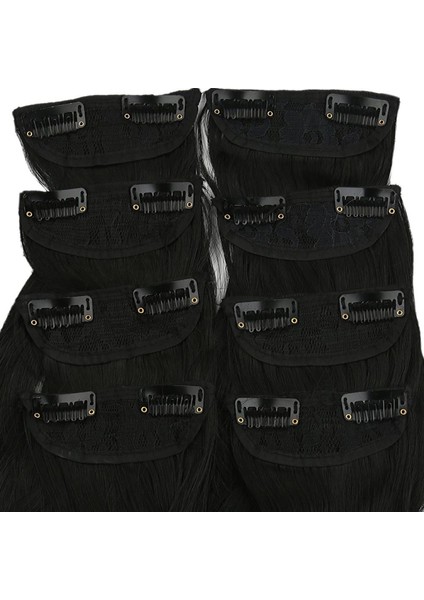 Fiber Sentetik Dalgalı 8 Parça Çıt Çıt - Siyah modelleri