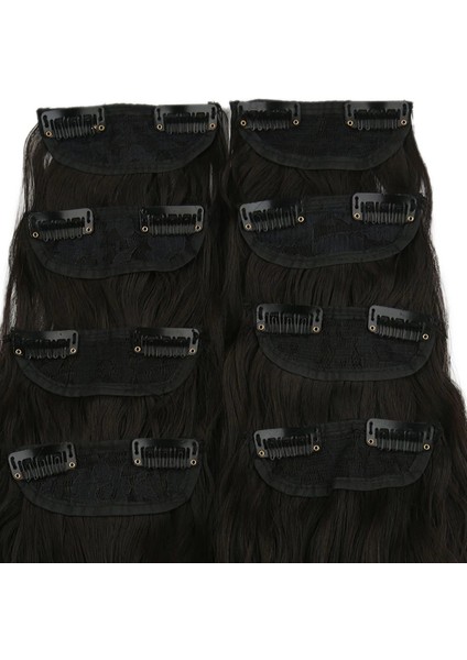 Fiber Sentetik Kabarık Dalgalı 8 Parça Çıt Çıt - Kahverengi modelleri