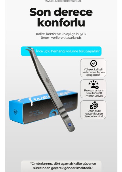 Mini L Mega Hacimli Ipek Kirpik Cımbızı, Güçlü ve Hafif, Doğal Görünüm fiyatları