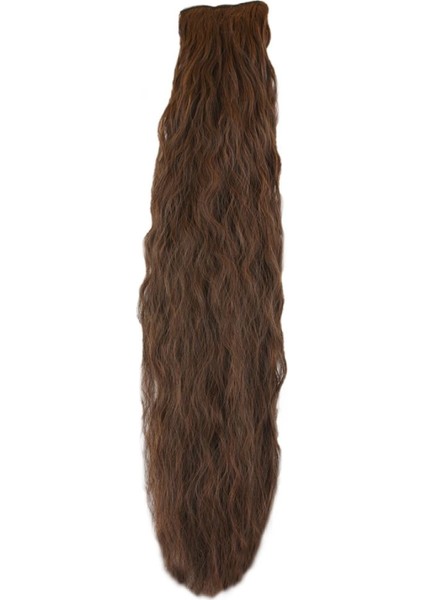 Fiber Sentetik Kabarık Dalgalı 8 Parça Çıt Çıt - Kahve Karamel fiyatları