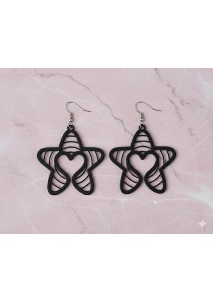 Yıldızlı Kalp Küpeler