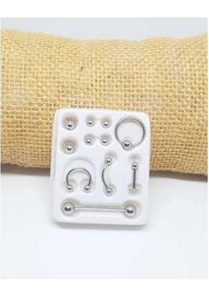 11 Parça Piercing (cerrahi Çelik) Ve Piercing Topu Seti Piirsing fiyatları