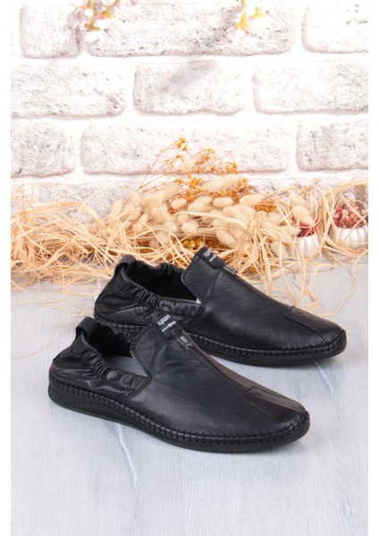 42612 Lastikli Comfort Rahat Esnek Hakiki Deri Erkek Ayakkabı