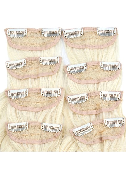 Fiber Sentetik Dalgalı 8 Parça Çıt Çıt - Açık Platin modelleri