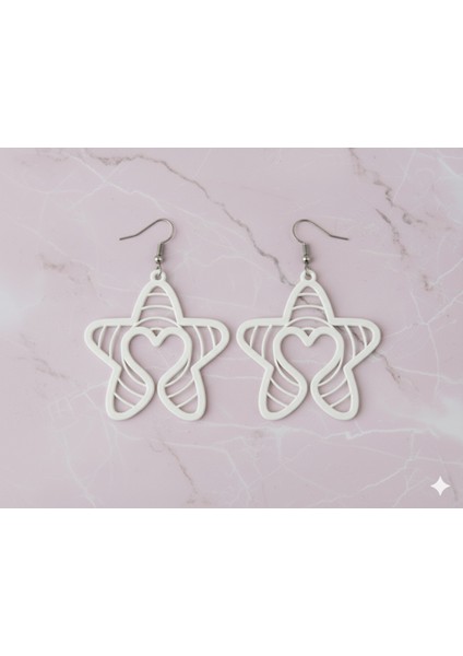 Yıldızlı Kalp Küpeler