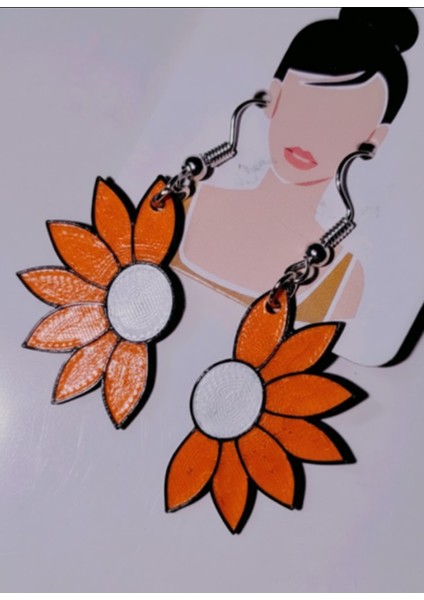 Yarım Papatya Küpeler