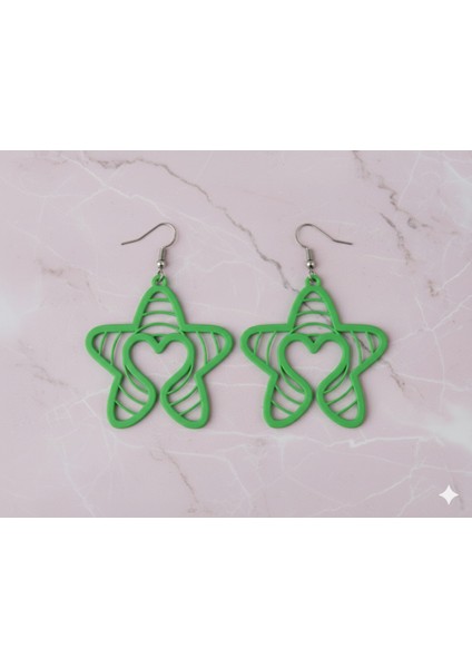 Yıldızlı Kalp Küpeler