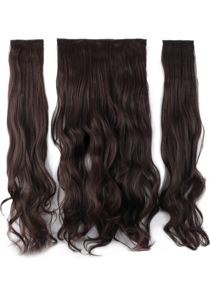 Fiber Sentetik Dalgalı Yarım Ay + 2 Yan Çıt Çıt - Koyu Kahve fiyatları