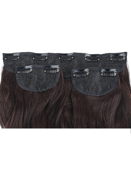 Fiber Sentetik Dalgalı Yarım Ay + 2 Yan Çıt Çıt - Koyu Kahve modelleri