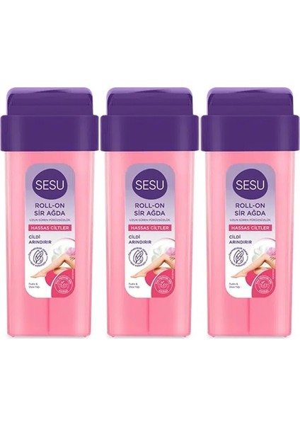 Pembe Hassas Cilt Roll-On Ağda 100ML (3'lü Set)