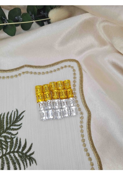 Altın & Gümüş Renk Örgü Saç Takısı – 20’li Karışık Saç Boncuğu Seti fırsatları