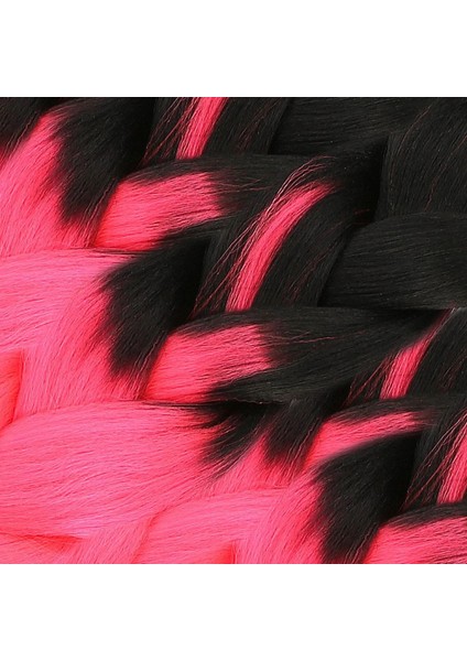 Afrika Örgülük Sentetik Ombreli Saç 100 Gr. - Siyah / Neon Pembe fiyatları