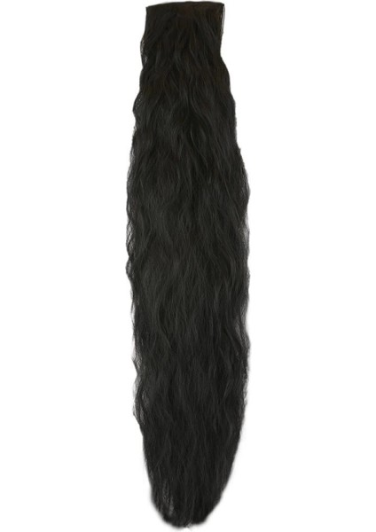 Fiber Sentetik Kabarık Dalgalı 8 Parça Çıt Çıt - Siyah fiyatları