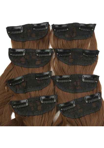 Fiber Sentetik Dalgalı 8 Parça Çıt Çıt - Kumral modelleri